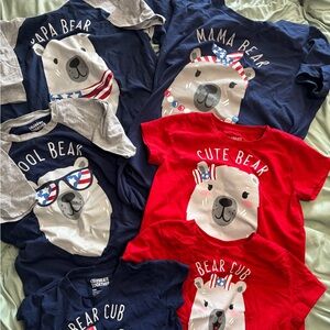 Old Navy Bear Graphic Tees - Red, Blue, Gray